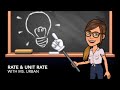 Exploring Rate and Unit Rate Concepts