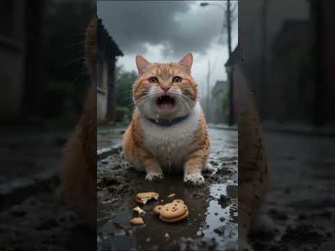 Orange Cat Knocks Over Bear Cookies, Gets Bought – Falls & Spills, Kids Help Pick Up!