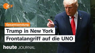 heute journal vom 23.09.25 Trumps Rede bei UN-Generaldebatte, Drohnenalarm an Flughäfen