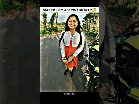 CUTE SCHOOL GIRL😍 ASK FOR HELP🥺 || LADKI NE BOLA I LOVE YOU🥰 || #rider #ktm #youtubeshorts