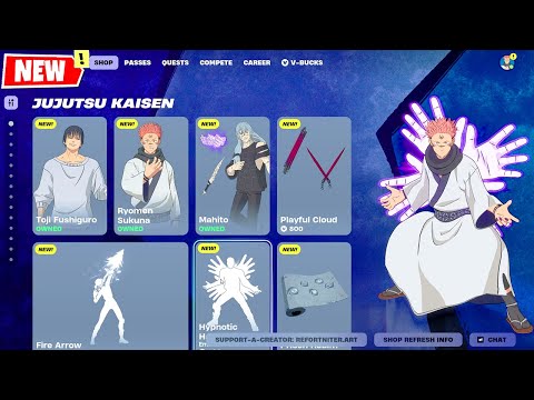 *NEW* Fortnite Jujutsu Kaisen KILLER CURSES Bundles Item Shop: Ryomen Sukuna, Toji Fushiguro, Mahito