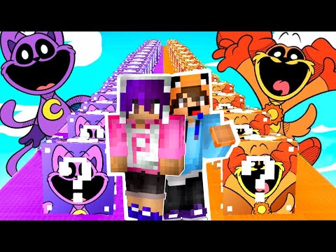 DESAFÍO de LUCKY BLOCK de CATNAP vs DOGDAY 😱😂 CARRERA DE LUCKY BLOCKS MINECRAFT