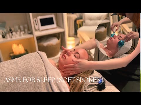 ASMR Spa Facial for Relaxation and Sleep | Soft Spoken Video with Foamy Cleanser & Ice Globes.