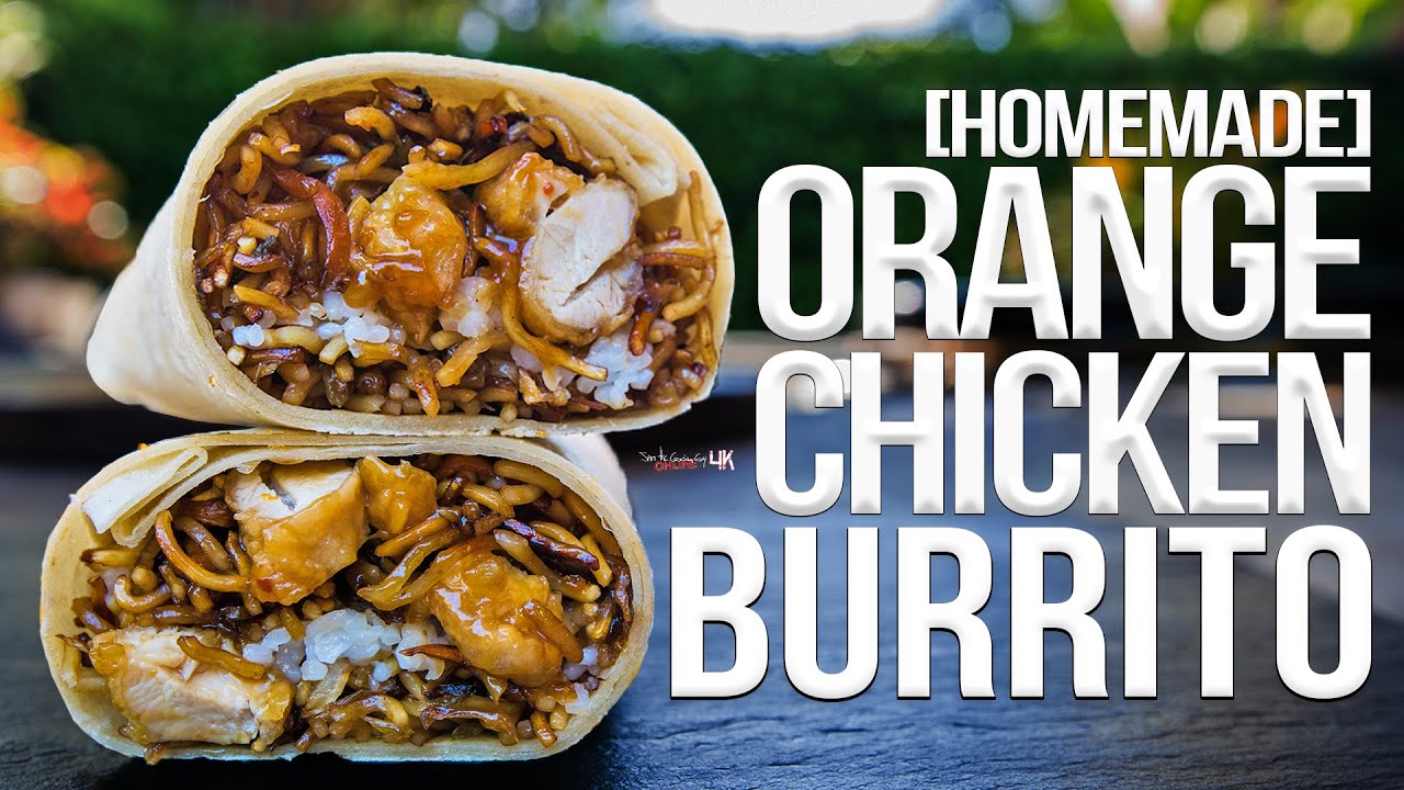 Homemade orange chicken burrito (from panda express) 4k