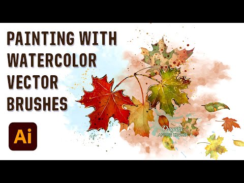 How I Design an Autumn Picture with Watercolor Brushes - Adobe Illustrator Tutorial