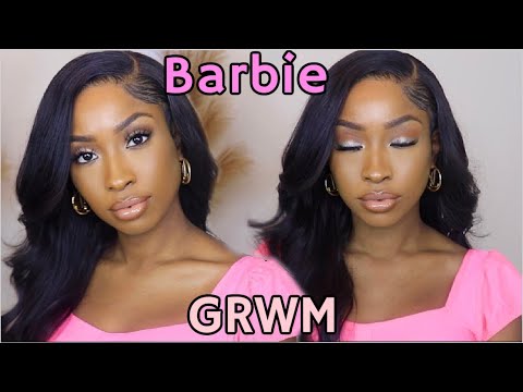 FULL GRWM BARBIE Soft Glam Clean Girl Makeup & Hair Tutorial on Brown Skin AFFORDABLE