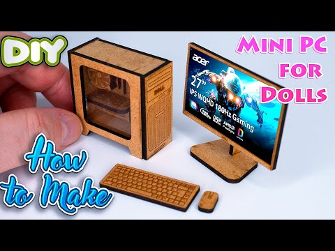 DIY Mini Desktop Computer for Dollhouse – Using Creality Falcon A1 10W Laser Cutter! 🖥️✨