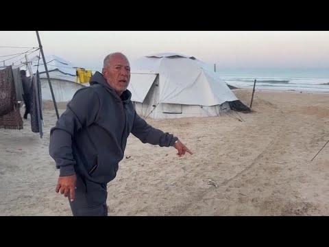 YouTube video thumbnail: Gaza Storms Bring Flooding and Misery in Tent Camps