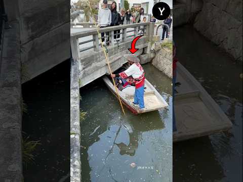 this man try unique way to cross the bridge