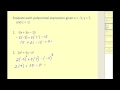 Evaluating Polynomial Functions and Expressions