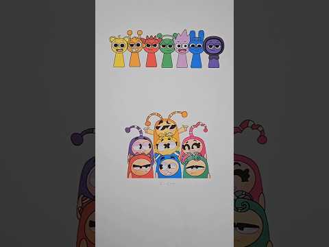 Sprunki and Oddbods Vertical Line Puzzle Art #shortsviral #incredibox #oddbod #funny