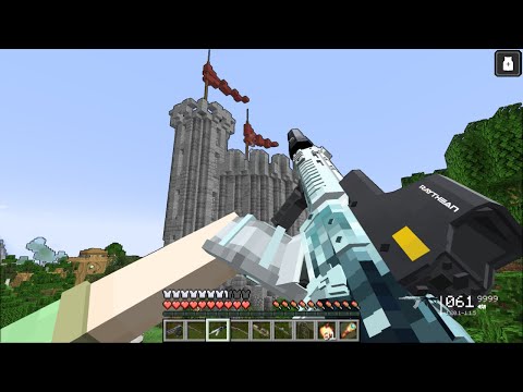 SAVING VILLAGERS FROM PILLAGER CASTLE USING MODERN WEAPONS IN MINECRAFT