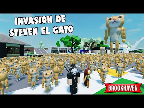 QUE PASARIA SI STEVEN EL GATO INVADE BROOKHAVEN?🙀 (ROBLOX)