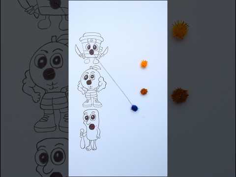Italian Brainrot Characters Rope Correcting Challenge 🥰 #easydrawing #drawing