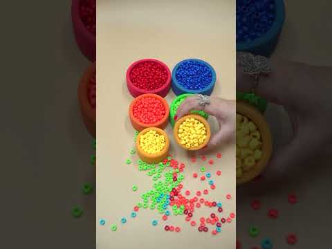 🌈Satisfying Rainbow Beads🔮📿ASMR #reverse #beads #dominomarble
