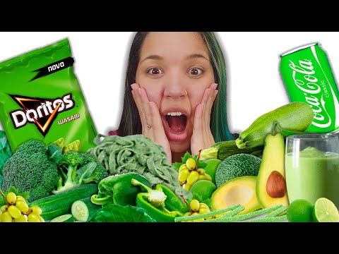 MALU 24 HORAS SÓ COMENDO COMIDA VERDE!!!