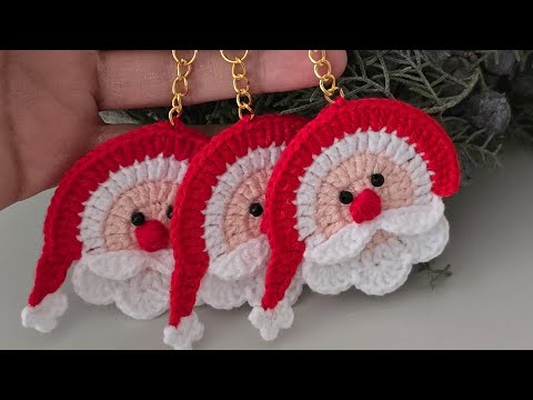 🎅Easy & Fun Christmas Gift Ideas I Crochet Santa Keychain Tutorial