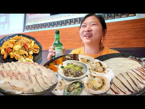 해산물 안주와 소주만 있으면 생일선물로 충분해 😍💖🎁👍 RAW SEAFOOD PLATTER  MUKBANG EATING SHOW