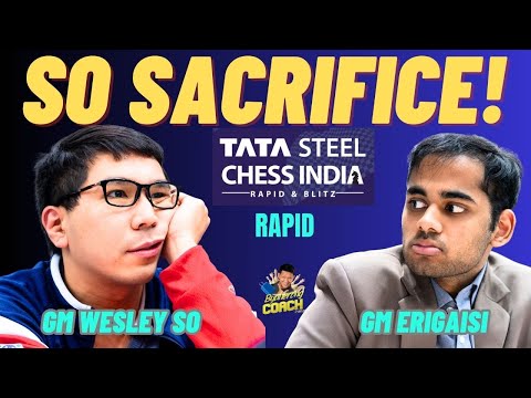 MATINDING SACRIFICE NI WESLEY ANG TUMAPOS! So vs Erigaisi! Tata Steel India 2024 Rapid Round 4