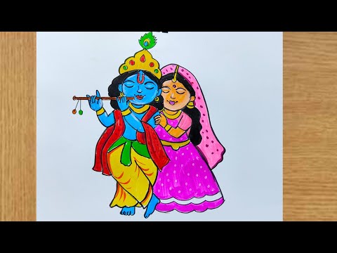 HOW TO DRAW LORD RADHA KRISHNA FOR RASH YATRA SPECIAL,LORD RADHA KRISHNA DRAWING,