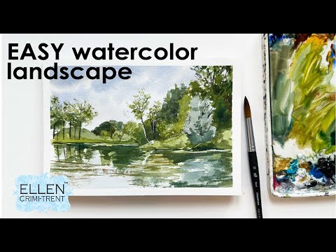 EASY watercolor Landscape for beginners