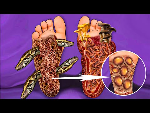 ASMR Infected Girl Leg | maggots | worms and removal treatment 2d Animation | Skincare | Satisfying