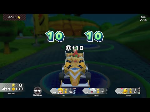 Super Mario Party Jamboree - Bowser vs Peach vs Koopa vs Boo - Roll 'em Raceway