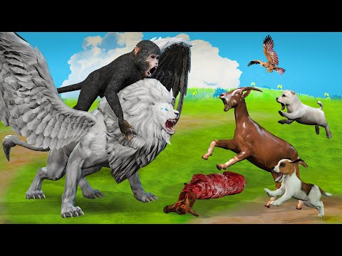 कुत्ते का पिल्ला माँ बकरी और क्रूर उड़नेवाला शेर | Kutte Ka Pilla Aur Udnewala Sher Animal Stories