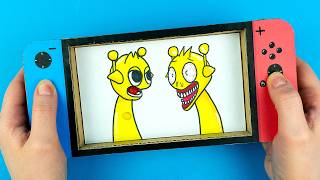 HOW TO DRAW SIMON PHASE 3 SPRUNKI FOR NINTENDO CARDBOARD GAME