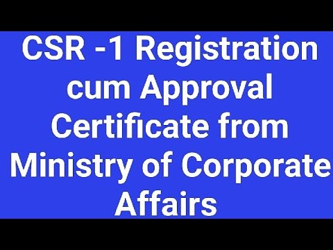 CSR -1 Registration Certificate 