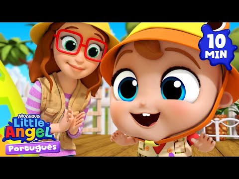 Animais Pelo Mundo 🌍🐘🦒 | Little Angel | Moonbug Kids | Músicas Infantis em Português