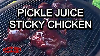Pickle Juice Sticky Chicken and Pizza on the Side.