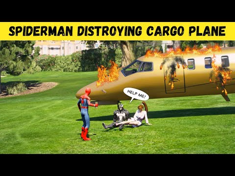 GTA V : SPIDERMAN DISTROYING VENOM PLANE 😱😮| #shorts