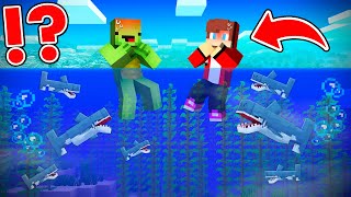 How JJ and Mikey Survived ONLY Underwater in Minecraft - Maizen Challenge