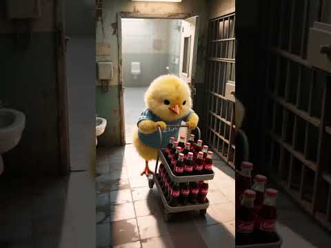 Little Yellow Chick vs. Husky Who Knocked Over the Bottle? #funny #cute #animation#animals