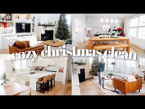 COZY CHRISTMAS CLEAN WITH ME | NEW HOUSE CLEANING MOTIVATION + TOUR