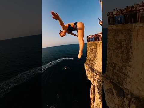 early wake-up call to dive off a balcony ⏰ #shorts