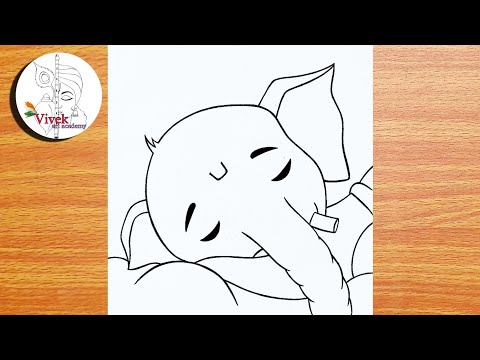 Baby Ganpati Drawing | Ganpati Bappa Cute Drawing | Easy Drawing | Ganesh Ji Drawing