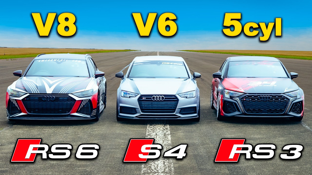 700hp RS6 v RS3 v S4: DRAG RACE