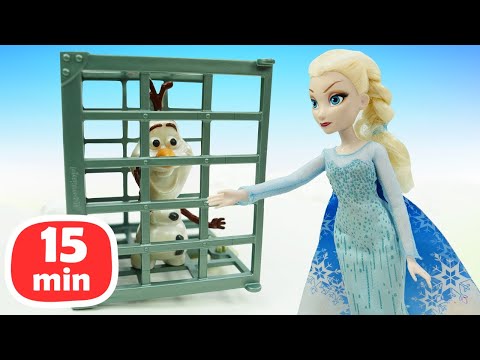 Resgate Épico de Elsa Frozen: Aventura com Barbie, Anna e Olaf! Vídeo infantil para meninas.