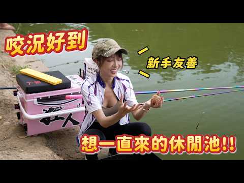 【釣魚女神系】咬況好到想一直來的休閒池 #新竹坪林休閒魚池  |  台湾の女性釣り Taiwan girl fishing 대만 여성 낚시