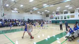 Palmer Varsity Boys Basketball at Southwick.  Jack Letendre scores his 1000th point