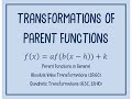 Transformations of Quadratic and Absolute Value Functions
