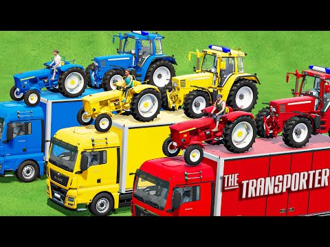 Challenges with Color Tractor! MINI & BIG TRACTOR Transport with MAN Truck! ex Garage to new garage!