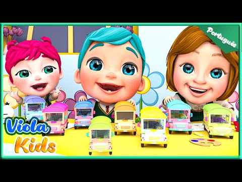 Dez Ônibus Pequeninos |  Canções Divertidas para Crianças! 🎶😄 Viola Kids Português