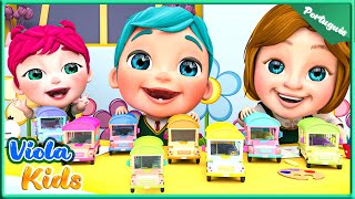 Dez Ônibus Pequeninos |  Canções Divertidas para Crianças! 🎶😄 Viola Kids Português