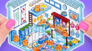Escena de animales adorables con calcomanías 🐼🌿🍰 Cafés, parques infantiles, Onsen y más