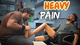 Heavy Pain In my Leg was cured by Sambhoo Barber - Best Indian Leg Massage for Asmr Reflexology 