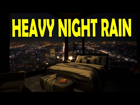 🎧  Heavy Midnight Rain by the City Window | Sleep, Relax & Study Ambience