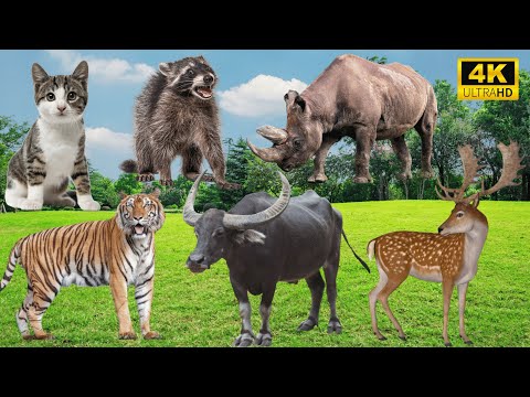 The Best of Farm Life: Cat, Buffalo, Deer, Raccoon, Rhinoceros, Tiger - Animal Videos